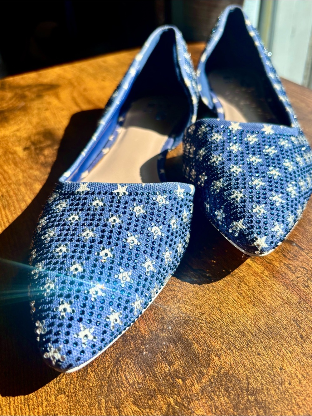 MIX NO. 6 Blue Crystal Star Pointed Flats